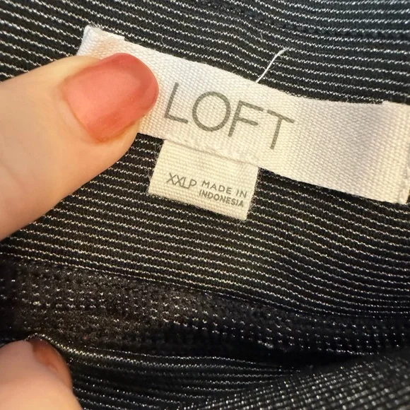 ANN TAYLOR LOFT  Black pants w/SUBTLE SPARKLE    XXL/PETITE     #A - Picture 5 of 6